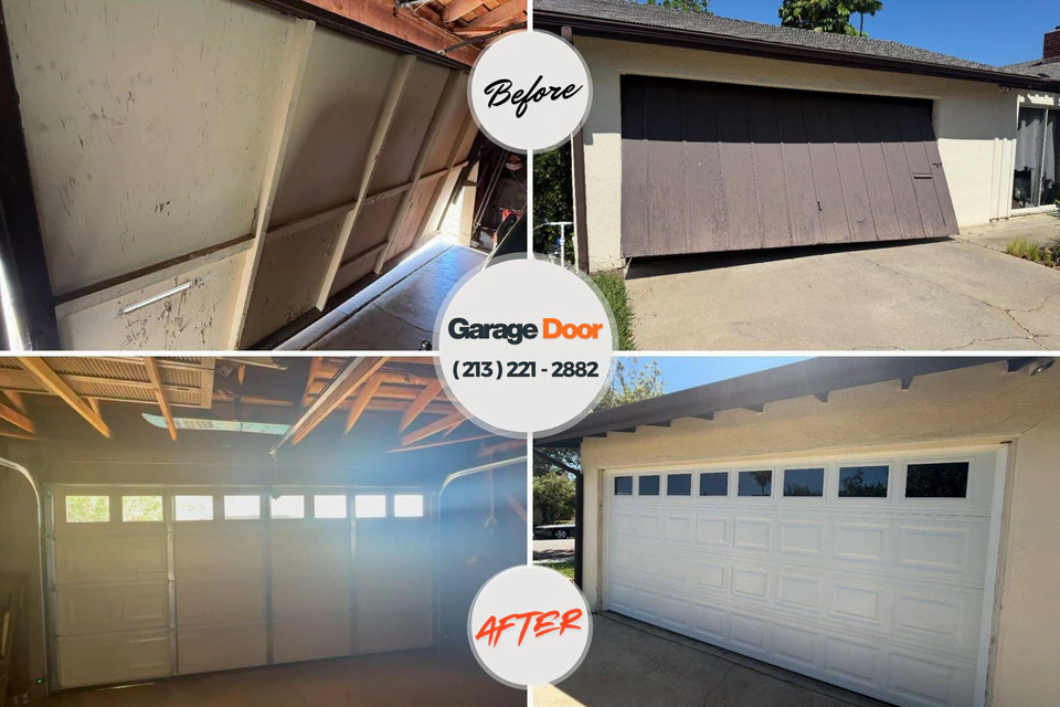 Before and after: garage door spring repair The Pinery, CO